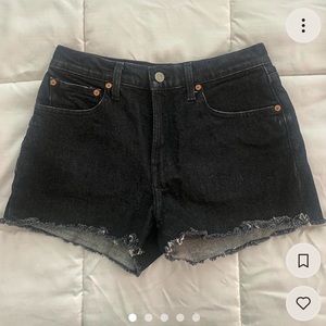 lucky brand black denim cutoff shorts